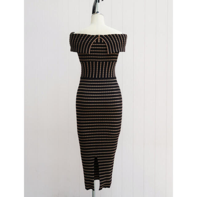 【Herlipto】Stripe Ribbed-Knit Midi Dress 4
