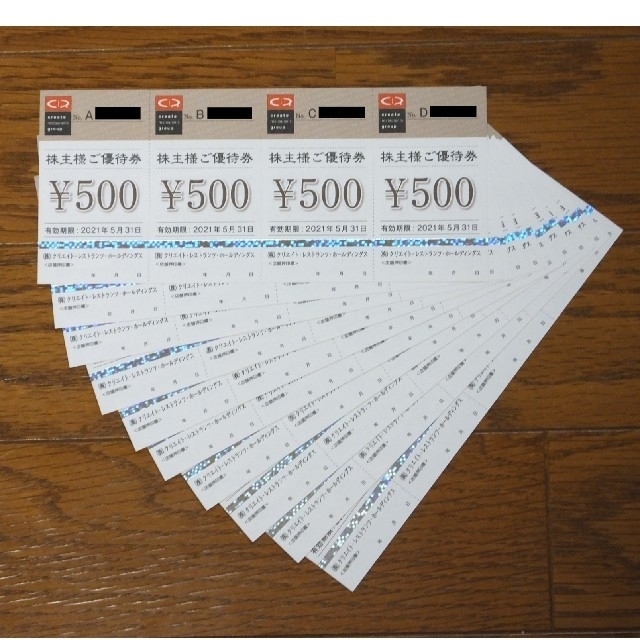 クリエイトレストランツ 株主優待券 20000円 クリエイトレストランツ 株主優待券 20000円