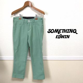 サムシング(SOMETHING)のSOMETHING EDWIN ストレッチデニムパンツ 7分丈 ライトグリーン(デニム/ジーンズ)