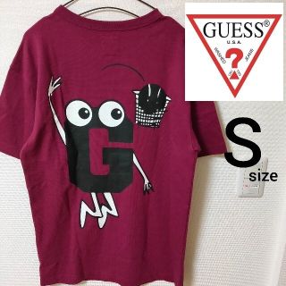 ゲス(GUESS)の新品タグ付き GUESS ゲス 半袖Tシャツ カットソー ワインレッド メンズS(Tシャツ/カットソー(半袖/袖なし))