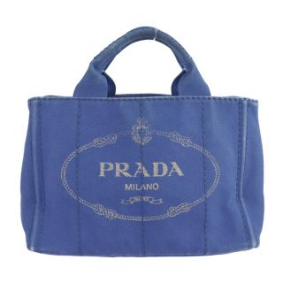 プラダ(PRADA)のPRADA プラダ ミニカナパ  ハンドバッグ 1BG439 キャンバス   ブルー   ２way 【本物保証】(ハンドバッグ)