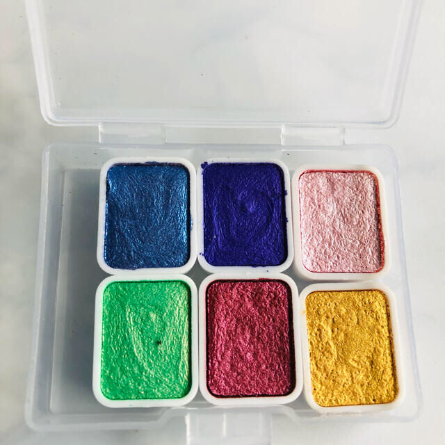 ❗️New❗️⑦水彩パレット：６色セット　カラーmix ニュアンスパレット エンタメ/ホビーのアート用品(絵の具/ポスターカラー)の商品写真