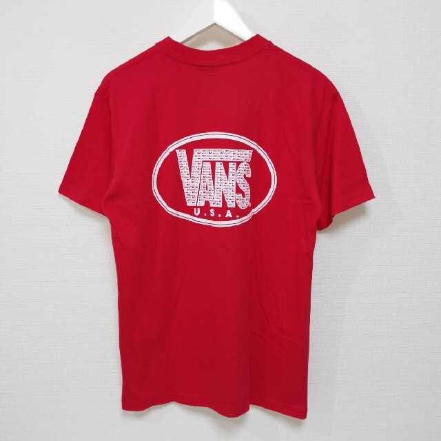 VANS(ヴァンズ)のM 90s バンズ VANS Tシャツ オーバル USA 赤 メンズのトップス(Tシャツ/カットソー(半袖/袖なし))の商品写真