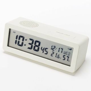 ムジルシリョウヒン(MUJI (無印良品))の■新品■  無印良品 デジタル電波時計(大音量アラーム機能つき)／ホワイト(置時計)