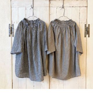 ネストローブ(nest Robe)のネストローブ 先染めリネンフリルカラーブラウス(シャツ/ブラウス(半袖/袖なし))