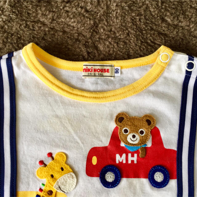 mikihouse(ミキハウス)のサスペンダー風Tシャツ キッズ/ベビー/マタニティのキッズ服男の子用(90cm~)(Tシャツ/カットソー)の商品写真