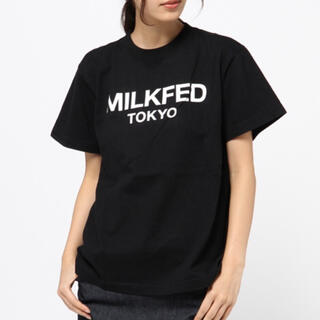 ミルクフェド(MILKFED.)のMILKFED. ミルクフェド ロゴ Tシャツ 黒(Tシャツ(半袖/袖なし))