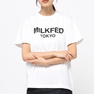 ミルクフェド(MILKFED.)のMILKFED. ロゴTシャツ 白(Tシャツ(半袖/袖なし))