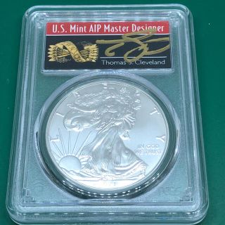 2021年　イーグル銀貨　PCGS MS70  サイン入り　No.920(貨幣)