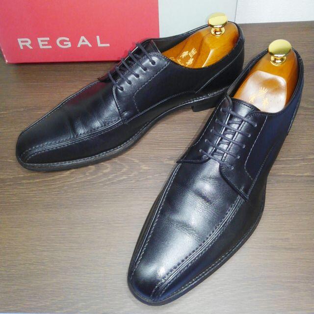 ■スリムな印象◎REGAL★スワールトゥ★608R★25.5cm★黒★日本製