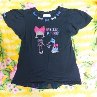 メゾピアノ(mezzo piano)のメゾピアノ♥半袖カットソー♥紺♥130cm(Tシャツ/カットソー)