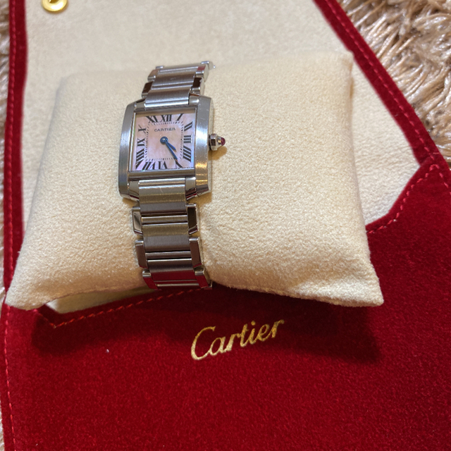 特価商品 タンク カルティエ Cartier Cartier フランセーズ 腕時計 ピンク シェル 腕時計 