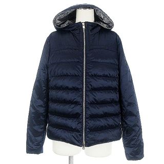 プラダ(PRADA)のプラダ 18AW ダウン ジャケット フード ジップアップ ネイビー 紺 38(その他)