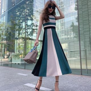 スタイルズ(STYLES) マルチボーダーニットワンピース シェリエ sheller