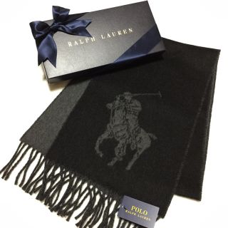 ポロラルフローレン(POLO RALPH LAUREN)の☆みーちゃん様 専用☆新品✨イタリア製 ビッグポニー マフラー / ブラック(マフラー)