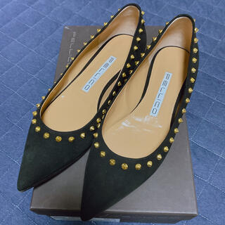 ペリーコ(PELLICO)のペリーコ　スタッズ　ブラック　35.5(ローファー/革靴)
