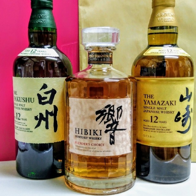 サントリー(サントリー)の山崎１２年&響ブレンダーズ&白州１２年セット 食品/飲料/酒の食品(その他)の商品写真