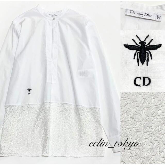 Christian Dior(クリスチャンディオール)のChristian Dior 《繊細レース》切替 ブラウス シャツ E2932 レディースのトップス(Tシャツ(長袖/七分))の商品写真