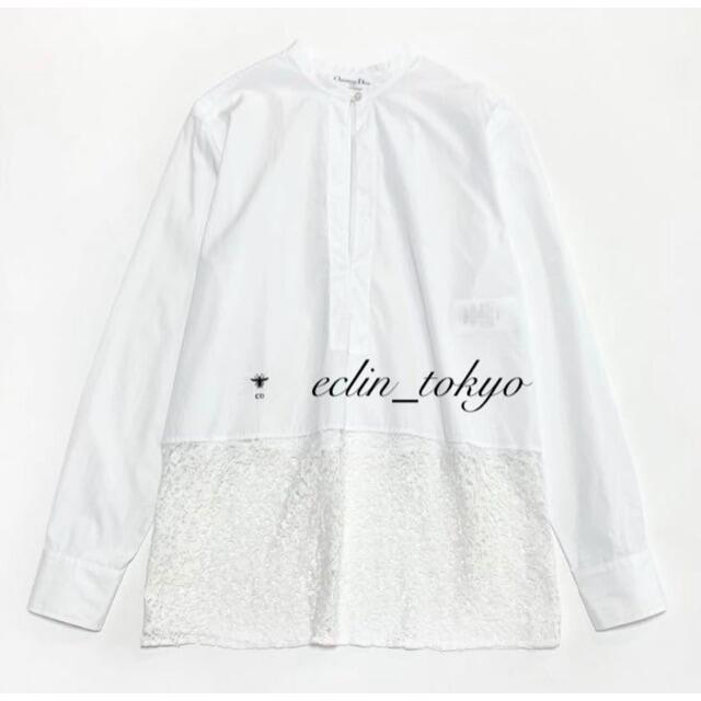 Christian Dior(クリスチャンディオール)のChristian Dior 《繊細レース》切替 ブラウス シャツ E2932 レディースのトップス(Tシャツ(長袖/七分))の商品写真