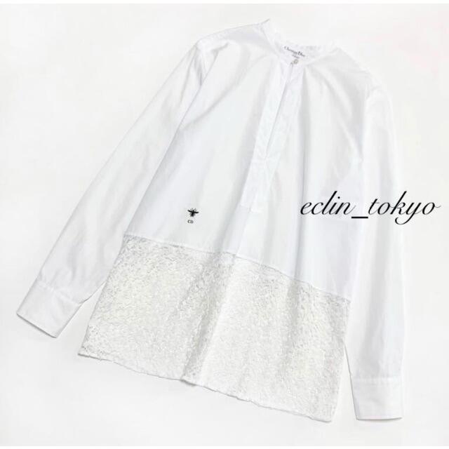 Christian Dior(クリスチャンディオール)のChristian Dior 《繊細レース》切替 ブラウス シャツ E2932 レディースのトップス(Tシャツ(長袖/七分))の商品写真