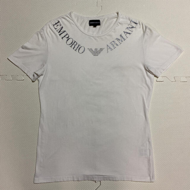 Emporio Armani(エンポリオアルマーニ)の【エンポリオアルマーニ 】ラインストーンロゴ　半袖Tシャツ　XL メンズのトップス(Tシャツ/カットソー(半袖/袖なし))の商品写真