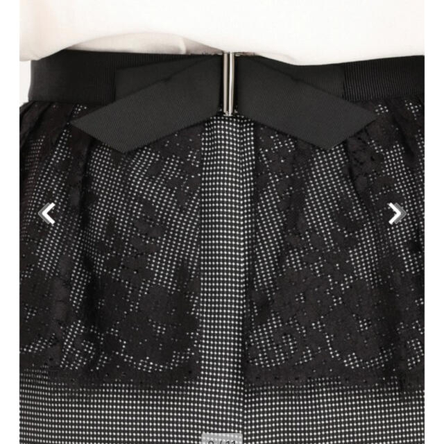 STRAWBERRY-FIELDS(ストロベリーフィールズ)のストロベリーフィールズ♡ピンドットペプラムレースベルト付きタイトスカート レディースのスカート(ひざ丈スカート)の商品写真