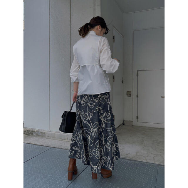 アメリヴィンテージ　DENIM LIKE FLOWER SKIRT