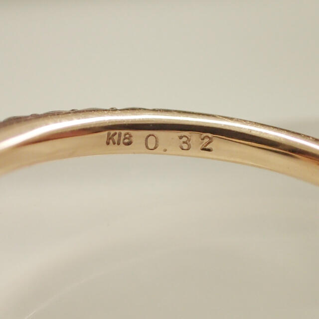 K18 0.32ct 0.24ct スターカットダイヤ ダイヤリング レディースのアクセサリー(リング(指輪))の商品写真