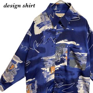 メンズ　レディース　柄シャツ　総柄　アート　夏　レトロ　vintage 奇抜(シャツ)