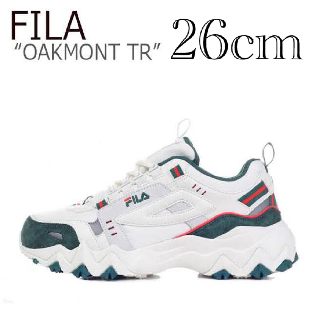 FILA(フィラ)のFILA 緑スニーカー　OAKMONT TR シューズ　BTSテテ着用　韓国 レディースの靴/シューズ(スニーカー)の商品写真