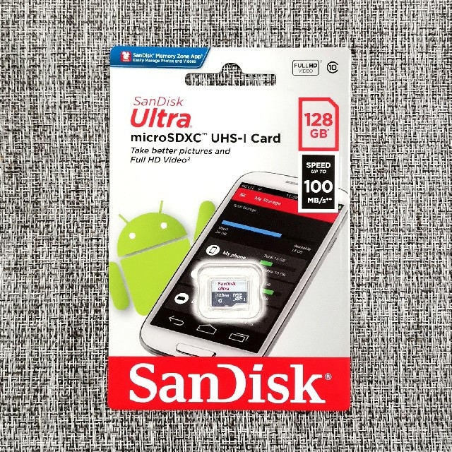 SanDisk(サンディスク)のサンディスク製microSDXC 128GB 新品 マイクロ SDXCカード スマホ/家電/カメラのPC/タブレット(PC周辺機器)の商品写真