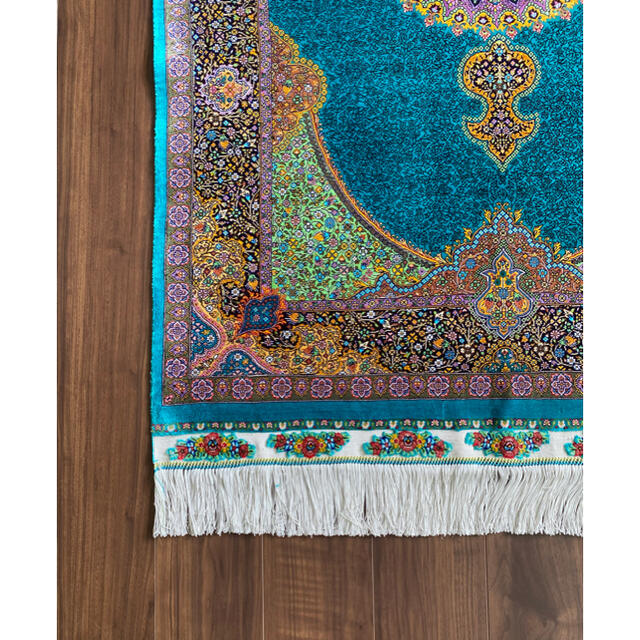 クム産 ペルシャ絨毯 100%シルク 150×98cm - ラグ/カーペット/マット クム産 ペルシャ絨毯 100%シルク 150×98cm - ラグ/カーペット/マット