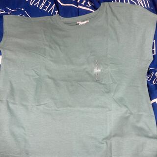 ユニクロ(UNIQLO)のUNIQLOスムースコットンフレンチスリーブTグリーンS(Tシャツ(半袖/袖なし))