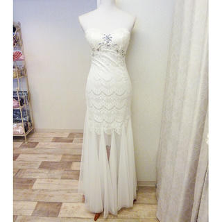 新品未使用 キャバドレス ロングドレス ホステスドレス ホワイト ミニインロング(ナイトドレス)