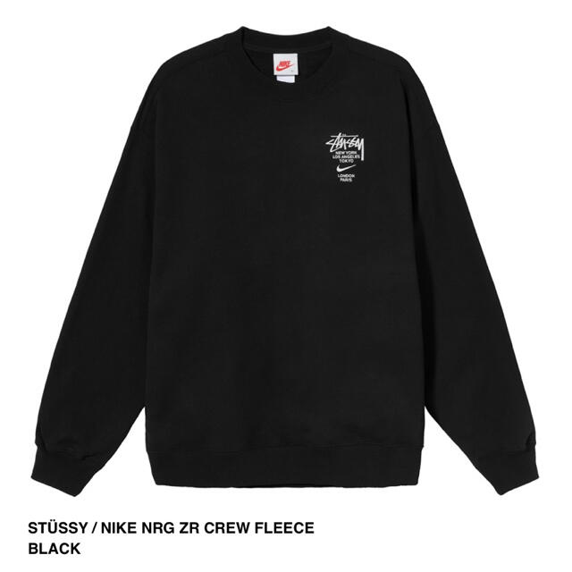 メンズStussy NIKE M NRG ZR FLC CREW BLACK Lサイズ