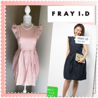 フレイアイディー(FRAY I.D)の♡フレイアイディー　ピンクバックリボンワンピース♡(ひざ丈ワンピース)