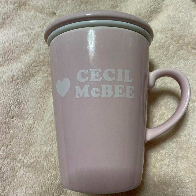 CECIL McBEE(セシルマクビー)のCECIL McBEE☆新品☆フタ付きソーサーマグカップ☆ロゴ☆ インテリア/住まい/日用品のキッチン/食器(グラス/カップ)の商品写真