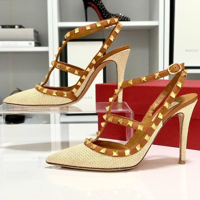 VALENTINO - 2750 ヴァレンティノ ロックスタッズ パンプス ベージュ