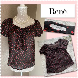 ルネ(René)の♡Rene ルネ　星柄リボンカットソー♡(カットソー(半袖/袖なし))