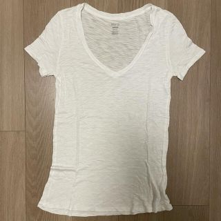 アメリカンイーグル(American Eagle)のAerie アメリカンイーグル エアリー 無地 白 Vネック Tシャツ　(Tシャツ(半袖/袖なし))