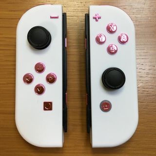 ニンテンドースイッチ(Nintendo Switch)のジョイコン　ホワイト　ピンクメタリック　スティック新品(家庭用ゲーム機本体)