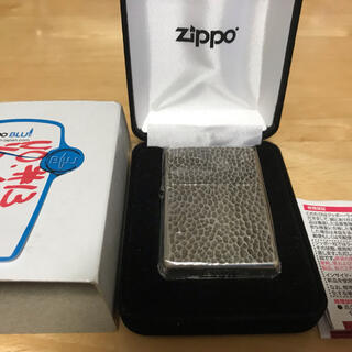 ジッポー(ZIPPO)の希少廃盤品スターリングシルバー　いぶし銀両面ハンマートーン(タバコグッズ)