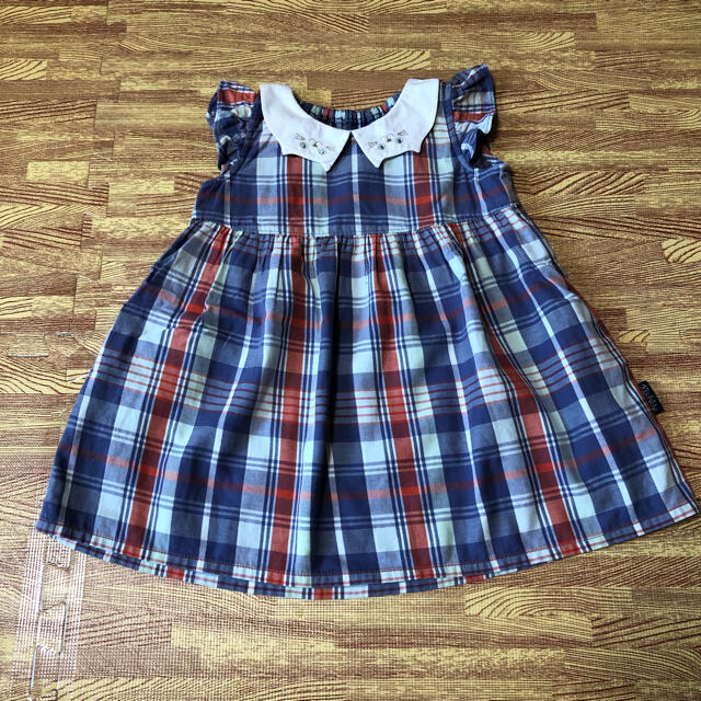 kladskap(クレードスコープ)の猫えりワンピース　サイズ90 キッズ/ベビー/マタニティのキッズ服女の子用(90cm~)(ワンピース)の商品写真