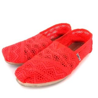 トムズ(TOMS)のトムス TOMS スリッポン レース 総柄 オレンジ 7.5 23.5cm相当(スリッポン/モカシン)