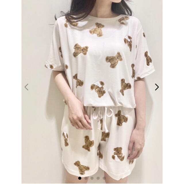 ベアモチーフ抗菌防臭Tシャツ＆ショートパンツ＆巾着SET ????