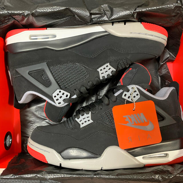 NIKE(ナイキ)のナイキ エアジョーダン4 レトロ ブレッド 2019 aj4 bred メンズの靴/シューズ(スニーカー)の商品写真