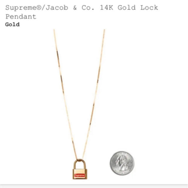 supreme Jacob & Co14K Gold Lock Pendant - ネックレス