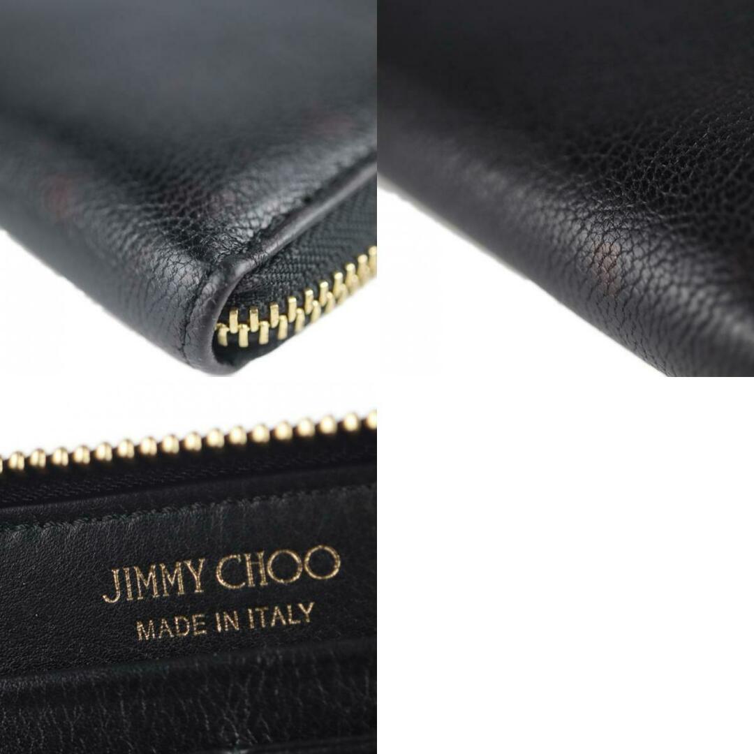 JIMMY CHOO ジミーチュウ ピッパ 長財布 レザー ブラック ゴールド金具 ラウンドファスナー 【本物保証】