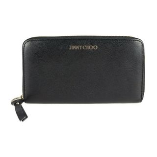 ジミーチュウ(JIMMY CHOO)のJIMMY CHOO ジミーチュウ  ピッパ 長財布  レザー   ブラック ゴールド金具  ラウンドファスナー 【本物保証】(財布)