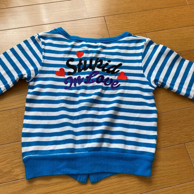 ANAP Kids(アナップキッズ)のボーダーカーディガン100 キッズ/ベビー/マタニティのキッズ服女の子用(90cm~)(カーディガン)の商品写真